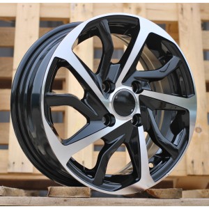 R14x5.5  4X100  ET  43  54.1  B2477  Black Polished (MB)  For TOYOT  (Z2)
