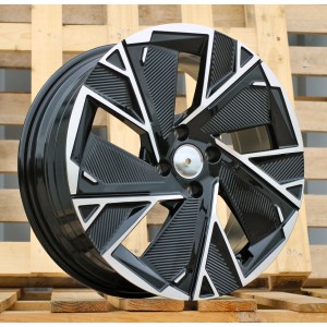 R17x7  4X100  ET  37  60.1  IN3625F  Black Polished (MB)  For RENAU  (Z5)  (HYBRID FORGED)