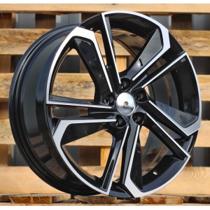 R17x7  5X100  ET  51  57.1  B1113  Black Polished (MB)  For SKODA  (R+M)