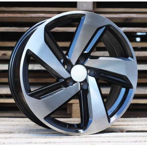 R17x7.5  5X100  ET  45  57.1  XE271  (BK5503)  Black Polished (MB)  For VW  (P)  ((AKC 65 Eur))