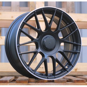 R17x7.5  5X112  ET  40  66.6  B1268  (XF083)  Black Half Matt+Polished Lip (BLHMPL)  For MER  (Z6)  (HYBRID FORGED)