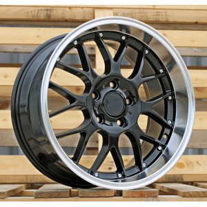 R17x7.5  5X120  ET  35  72.6  BY773  Black+Polished Lip (BLPL)  For BMW  (P+P2+Z2+Z3)  (Style BBS)