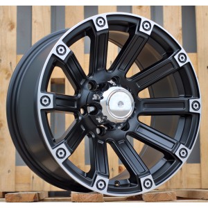 R17x8.5  6X139.7  ET  0  110.1  Y0210  Black Half Matt+Polished Lip (BLHMPL)  For 4X4  (R)