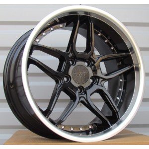 R18x10  5X120  ET  15  74.1  SSA01  (HX030)  Black+Polished Lip (BLPL)  For HAXER  (Z2+P)  (Rear+Front)