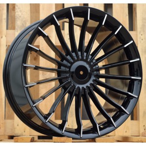 R18x8.5  5X120  ET  33  72.6  BK273  Black Polished (MB)  For BMW  (K4+Z7)  (ALPINA Style Rear+Front)