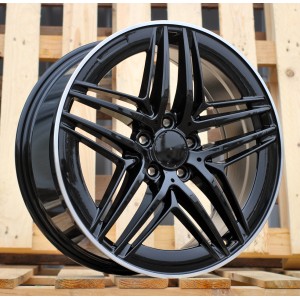 R19x8  5X112  ET  52  66.6  IN3517F  (FBX443)  Black+Polished Lip (BLPL)  For MER  (P1)  (HYBRID FORGED V-Class/Vito (max 1075kg