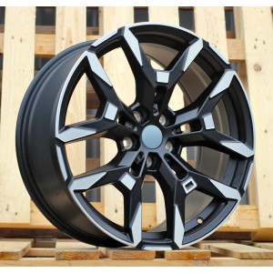 R19x8.5  5X112  ET  40  66.6  H3456F  Black Polished Half Matt (MBHM)  For BMW  (M)  (HYBRID FORGED Front+Rear)