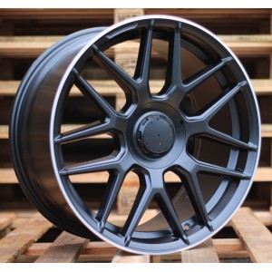 R19x8.5  5X112  ET  45  66.6  B1258  Black Half Matt+Polished Lip (BLHMPL)  For MER  (Z4)