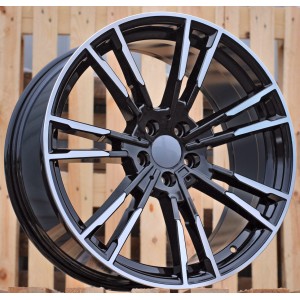 R19x8.5  5X120  ET  33  72.6  A7065  (BY1356)  Black Polished (MB)  For BMW  (Z2)  (Rear+Front)