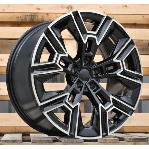 R20x10  5X112  ET  46  66.6  HF5220  Black Polished+Black Insert (MBB)  For BMW  (K8)  (HYBRID FORGED Black insert Rear+Front)