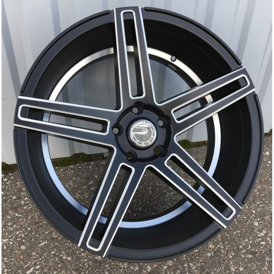 R20x8.5  5X120  ET  35  74.1  H5249  (G526)  Black Half Matt+Polished Lip (BLHMPL)  For RACIN  (K7)  ((AKC 100 Eur)Milling (Rear