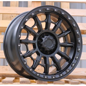 R20x9  6X139.7  ET  0  110.1  JT200  Black Matt (BM)  For 4X4  (K3)  (MB+Silver Rivets)