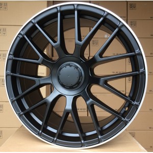 R20x9.5  5X112  ET  48  66.6  BK912  (A965)  Black Half Matt+Polished Lip (BLHMPL)  For MER  (K7)  (Rear+Front)