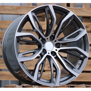R21x10.5  5X120  ET  45  74.1  A5040  (BK510)  Grey Polished (MG)  For BMW  (K4)  (Rear+Front)