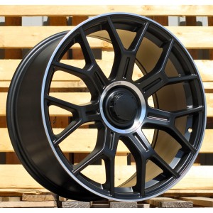 R21x8.5  5X112  ET  40  66.6  Y1188  (YF7071)  Black Half Matt+Polished Lip (BLHMPL)  For MER  (P1+M)  (HYBRID FORGED Rear+Front