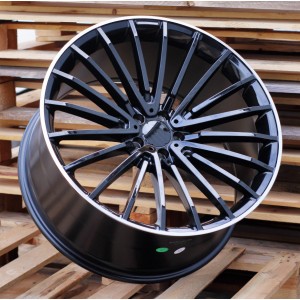 R22x9  5X112  ET  32  66.6  MR532  (IN0235)  Black+Polished Lip (BLPL)  For MER  (P1+Z5)  (REAR+FRONT)