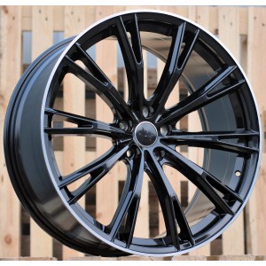 R22x9.5  5X112  ET  31  66.5  H5060  (IN1111/TS533)  Black+Polished Lip (BLPL)  For AUD  (K8)  (ABT Style)
