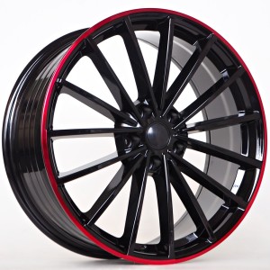 Ratlankis Vegas 8X18 5X112 ET42 57,1 Glossy Black Red Line