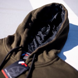 JR Unisex Zip Hoodie Logo Dark Olive Size S