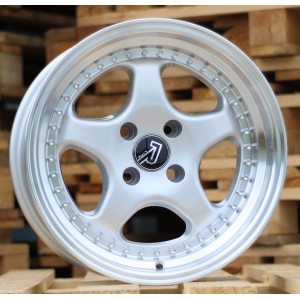 R14x7  4X100  ET  20  67.1  BK660  Silver+Polished Lip (SP)  For BMW  (R)