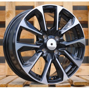 R16x6  4X100  ET  42  60.1  L1666  Black Polished (MB)  For RACIN  (R)