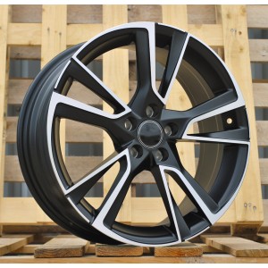 R17x7  5X100  ET  46  57.1  IN3627F  (YF5767)  Black Polished Half Matt (MBHM)  For SKODA  (Z5)  (HYBRID FORGED)