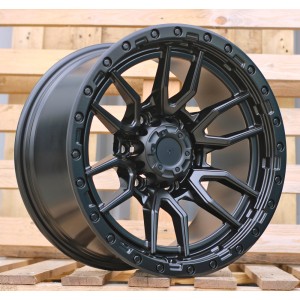 R17x9  6X139.7  ET  0  110.1  FBX109  Black Matt (BM)  For 4X4  (K3)  (HYBRID FORGED + Silver Rivets)