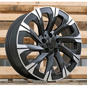R18x7.5  5X112  ET  52  66.5  IN3519F  (FBX445)  Black Polished Half Matt (MBHM)  For MER  (K8+P1)  (HYBRID FORGED V-Class/Vito