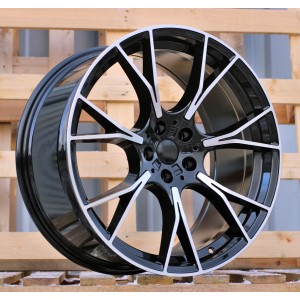 R19x8.5  5X112  ET  26  66.6  B1617  (H3217F)  Black Polished (MB)  For BMW  (M)  (HYBRID FORGED Rear+Front)