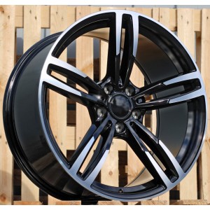 R19x8.5  5X120  ET  35  72.6  BK855  (HE718)  Black Polished (MB)  For BMW  (P2)  (Rear+Front)