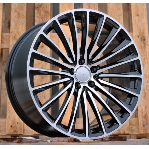 R20x8.5  5X112  ET  34.5  66.6  Y5909B  Black Polished (MB)  For MER  (P)  (Rear+Front)