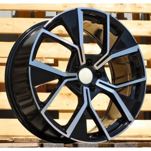 R20x8.5  5X112  ET  38  57.1  Y1196  Black Polished (MB)  For VW  (K2+P)  (New Tiguan)