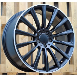 R18x7.5  5X112  ET  44  66.6  B1048  Black Half Matt+Polished Lip (BLHMPL)  For MER  (Z1+Z3+Z6)