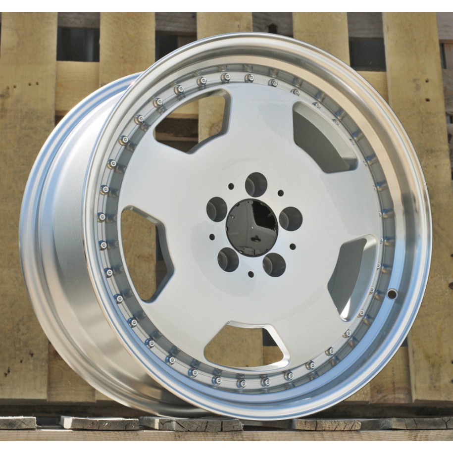 R18x8  5X112  ET  35  66.6  B5852  (FBX455)  Silver+Polished Lip (SP)  For MER  (Z6)  (HYBRID FORGED MONOBLOCK Style)