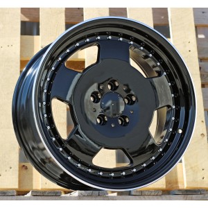 R18x8  5X112  ET  35  66.6  B5852  (FBX455)  Black+Polished Lip (BLPL)  For MER  (Z7)  (MONOBLOCK Style HYBRID FORGED)