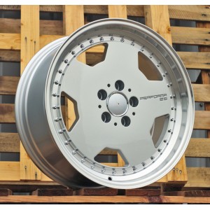 R18x8  5X112  ET  35  66.6  B5852  Silver+Polished Lip (SP)  For MER  (P)  (HYBRID FORGED MONOBLOCK Style)