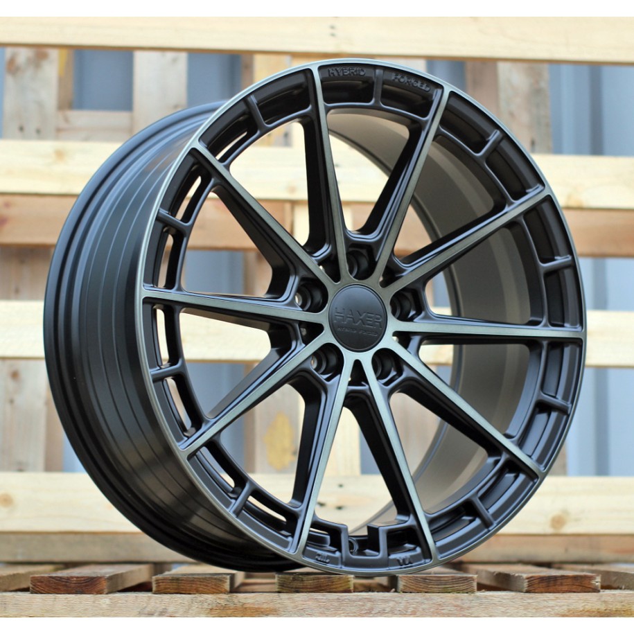 R19x8.5  5X112  ET  40  66.5  HX019F  (F9793)  Black Half Matt Double Tinted Face (BLHMDTF)  For HAXER  (P2)  (HYBRID FORGED New