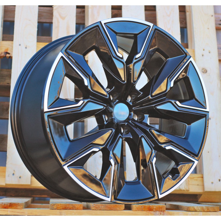 R21x10.5  5X112  ET  44  66.5  H3447F  Black Polished (MB)  For BMW  (K3)  (HYBRID FORGED Rear+Front)