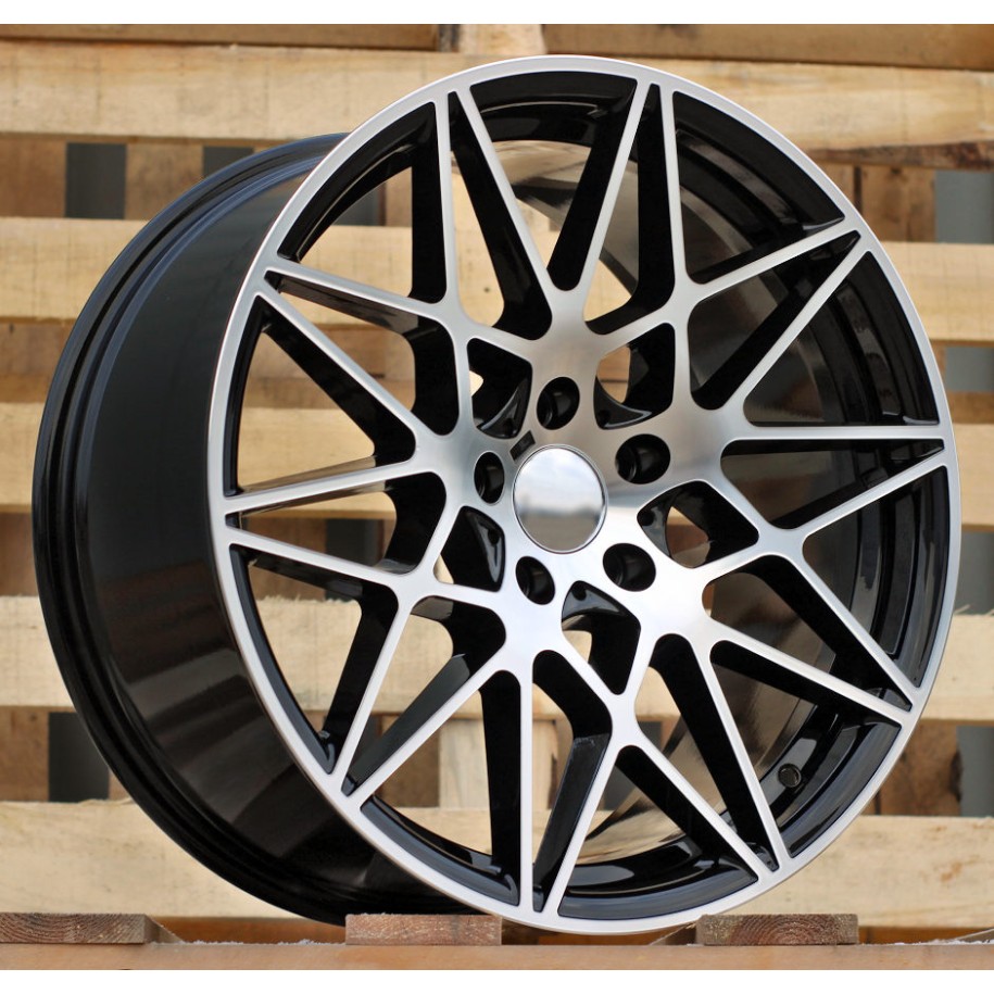R19x9.5  5X120  ET  40  72.6  B5167  (XF023)  Black Polished (MB)  For BMW  (K4)  (HYBRID FORGED Rear+Front)