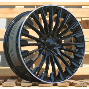 R20x9.5  5X112  ET  51  66.6  FBX132  Black+Polished Lip (BLPL)  For MER  (Z7)  (HYBRID FORGED Front+Rear)