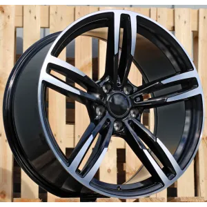 R18x8  5X120  ET  34  72.6  BK855  (BY1121)  Black Polished (MB)  For BMW  (Z2+P)  (Rear+Front)