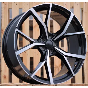 R16x7  5X112  ET  45  57.1  B5801  (FBX256)  Black Polished (MB)  For VW  (L1)  (HYBRID FORGED)