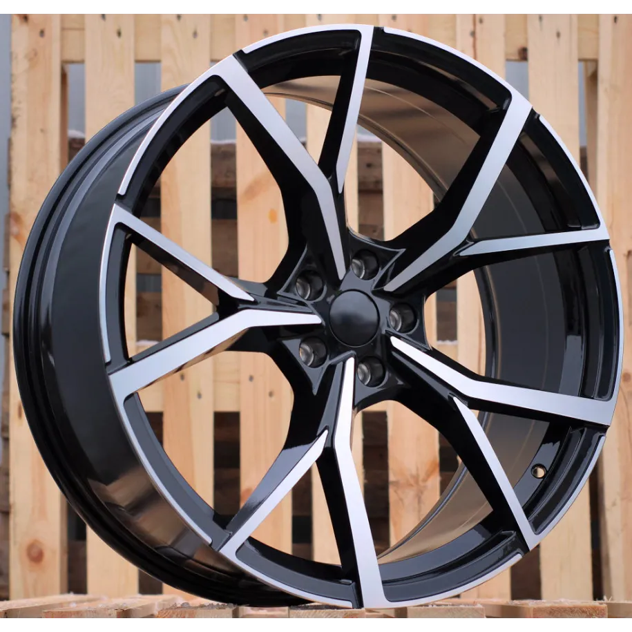 R16x7  5X112  ET  45  57.1  B5801  (FBX256)  Black Polished (MB)  For VW  (L1)  (HYBRID FORGED)