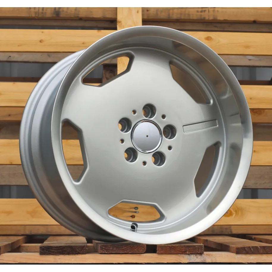 R17x8  5X112  ET  35  66.6  BK632  Silver+Polished Lip (SP)  For MER  (R)  (MONOBLOCK Style)