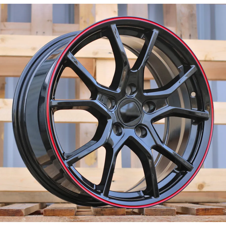 R18x8  5X114.3  ET  45  64.1  B1418  (BK5388)  Black+Red Line (BR)  For HOND  (K4)