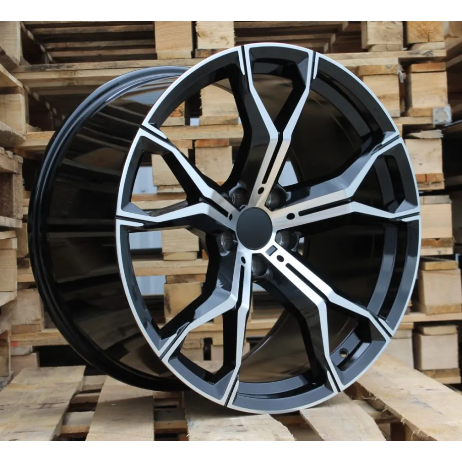 R21x10.5  5X112  ET  43  66.6  B5498  Black Polished (MB)  For BMW  (K4)  (Front+Rear)