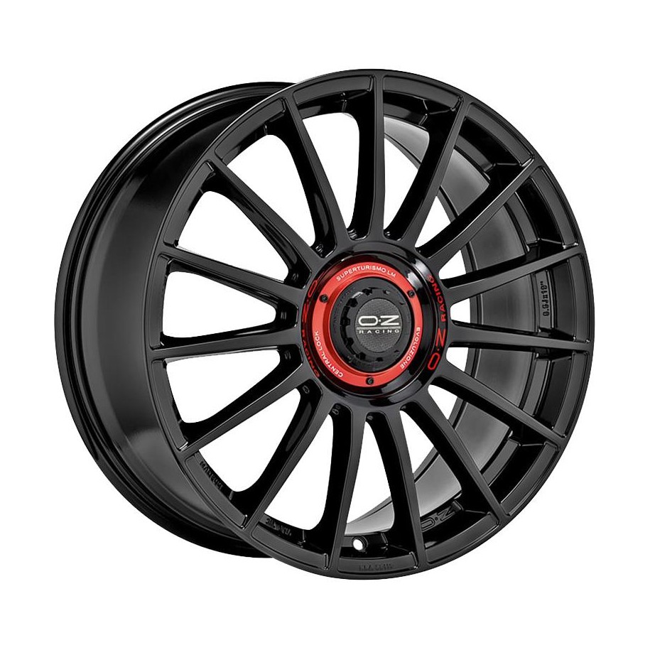 OZ Racing Superturismo Evoluzione Gloss Black + Red Lettering 8,5x20 5x112 ET45 CB79,0 R12 815 kg W01875201EM4