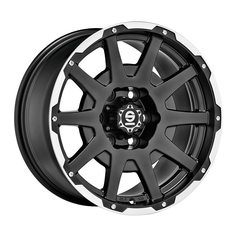 Sparco Dakar Matt Black Lip Polished+Rivets 8,5x18 6x135 ET0 CB87,1 60° 1200 kg W29091053M8