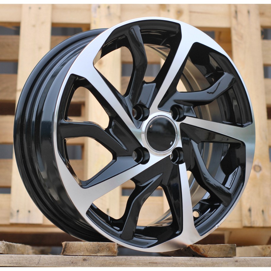 R14x5.5  4X100  ET  43  54.1  B2477  Black Polished (MB)  For TOYOT  (Z2)