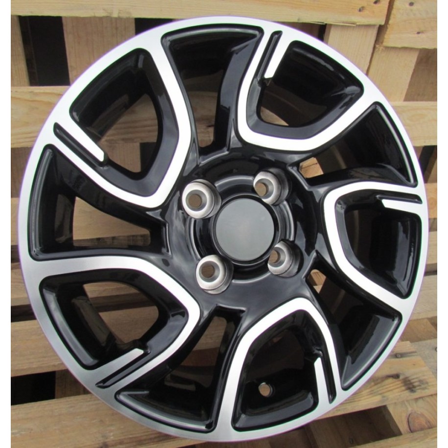R14x6  4X100  ET  35  54.1  XE186  Black Polished (MB)  For KIA  (R)